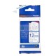 TZe-FA3 Cinta textil Brother Texo Azul sobre Blanco 12 mm x 3 mt.