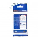 TZe-FA3 Cinta textil Brother Texo Azul sobre Blanco 12 mm x 3 mt.