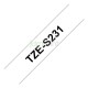TZe-S231 Cinta Brother Blanca texto negro 12 mm x 8 m super adhesiva