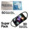 Pack 30 mascarillas sublimación + caja 50 mascarillas desechables Face Mask