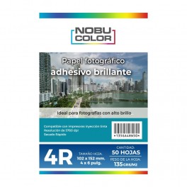 Papel Adhesivo Glossy Foto 4r - 135grs - 50 hojas
