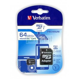 Memoria Micro Sd 64gb Verbatim Clase 10