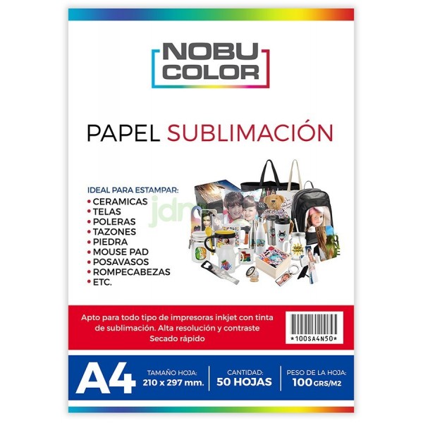 Papel sublimación A4 50 Hojas 100 grs. - Grupo Comercial JDM Ltda.