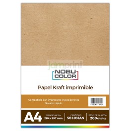 Papel Kraft imprimible A4 125 gr. 50 hojas