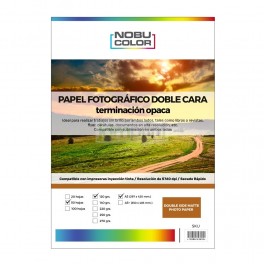Papel foto matte doble cara Nobucolor A4 120 gr. 100 hojas