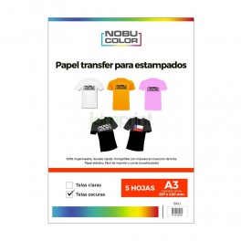 Papel Transfer - telas claras A4 - 5 HOJAS - JDM PRINT
