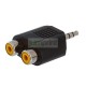 Adaptador Y 3.5 - Macho a 2 RCA - Hembra