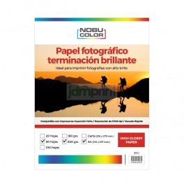 Papel fotográfico glossy brillante Nobucolor A3 200 gr. 20 hojas