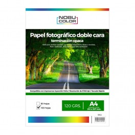 Papel foto matte doble cara Nobucolor A4 120 gr. 100 hojas