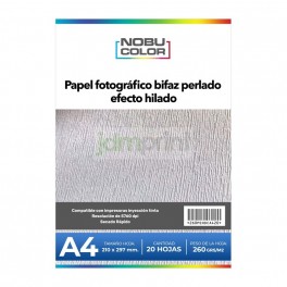Papel Foto Bifaz Perlado efecto hilado A4 - 260grs - 20 hojas