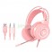 Audífonos Gamer con micrófono Headset 3.5 mm - Rosado
