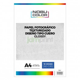 Papel Foto Texturizado Tipo Cuero Glossy A4 260 Gr. 10 Hojas
