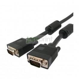 Cable VGA ancho 15 pines, 43 cm. M-M Negro